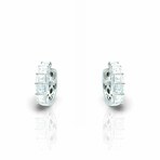 18K White Gold Diamond Hoop Earrings // New