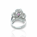 Fine Jewelry // 18K White Gold Diamond + Pink Tourmaline Ring // Ring Size: 6.75 // Pre-Owned