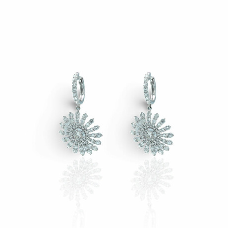 18K White Gold Diamond Earrings III // New