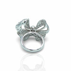 18K White Gold Diamond Ribbon Ring // Ring Size: 6 // New