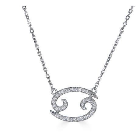 14K White Gold Diamond Cancer Necklace