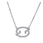 14K White Gold Diamond Cancer Necklace