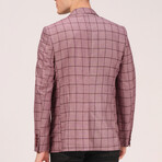 Windowpane Blazer // Burgundy (L)