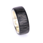 Black Wood Carbon Fiber And Sterling Silver Band (7)