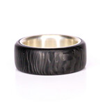 Black Wood Carbon Fiber And Sterling Silver Band (7)