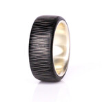 Black Wood Carbon Fiber And Sterling Silver Band (7)