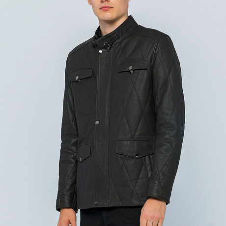 Matte Quilted Utility Jacket // Black (S)
