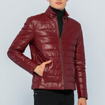 Channel Quilted  Jacket // Burgundy (S)