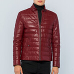 Channel Quilted  Jacket // Burgundy (S)