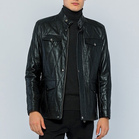 Quilted Utility Jacket // Black (S)