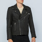 Matte Classic Biker Jacket // Black (S)