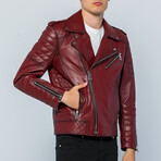 Classic Biker Jacket // Burgundy (S)