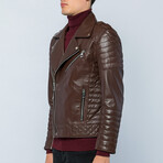 Classic Biker Jacket // Brown (S)