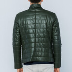 Channel Quilted  Jacket // Dark Green (S)