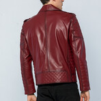 Classic Biker Jacket // Burgundy (S)