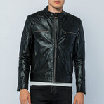 Shoulder Accent Moto Jacket // Black (S)