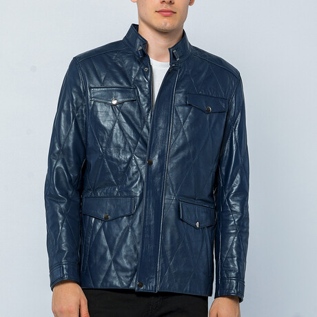 Quilted Utility Jacket // Dark Blue (S)