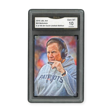 Bill Belichick // 2015 J&L Art // Limited Edition #5/49 // GMA 10 Gem Mint