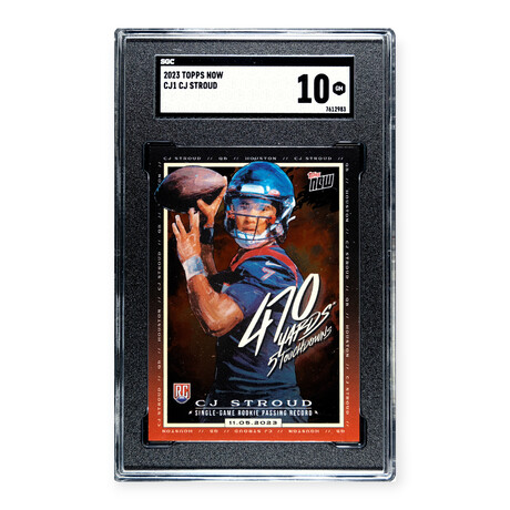 C.J. Stroud // 2023 Topps Now Single Game Rookie Passing Record // Rookie Card // SGC 10 Gem Mint