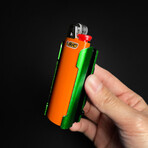 Lighter Knife With Built In Pocket Clip/Money Clip // Green