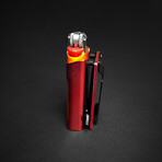 Lighter Knife With Built In Pocket Clip/Money Clip // Red