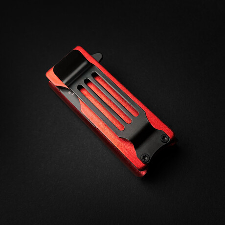 Lighter Knife With Built In Pocket Clip/Money Clip // Red