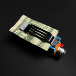 Lighter Knife With Built In Pocket Clip/Money Clip // Blue