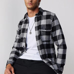 Slim Fit Checkered Lumberjack Shirt // Black + White (XL)