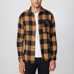 Slim Fit Checkered Lumberjack Shirt // Black + Yellow (M)