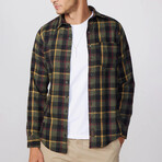 Slim Fit Winter Narrow Cut Plaid Single Pocket Lumberjack Shirt // Green + Multicolor (S)