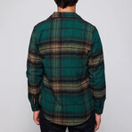 Slim Fit Narrow Cut Plaid Lumberjack Shirt // Green + Multicolor (M)