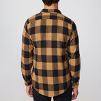 Slim Fit Checkered Lumberjack Shirt // Black + Yellow (M)