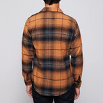 Slim Fit Narrow Cut Plaid Lumberjack Shirt // Orange + Multicolor (S)