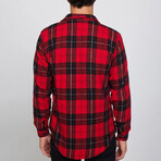 Slim Fit Sport Collar Lumberjack Plaid Winter Shirt // Red + Multicolor (M)