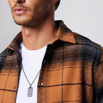 Slim Fit Narrow Cut Plaid Lumberjack Shirt // Orange + Multicolor (S)