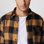 Slim Fit Checkered Lumberjack Shirt // Black + Yellow (M)