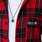 Slim Fit Sport Collar Lumberjack Plaid Winter Shirt // Red + Multicolor (M)