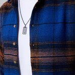 Slim Fit Narrow Cut Plaid Lumberjack Shirt // Royal Blue + Multicolor (L)