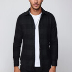 Slim Fit Winter Big Checkered Lumberjack Shirt // Black (S)