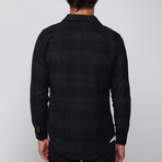 Slim Fit Winter Big Checkered Lumberjack Shirt // Black (S)