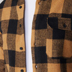 Slim Fit Checkered Lumberjack Shirt // Black + Yellow (M)