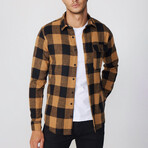Slim Fit Checkered Lumberjack Shirt // Black + Yellow (M)