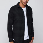 Slim Fit Winter Big Checkered Lumberjack Shirt // Black (S)