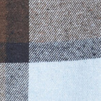Slim Fit Winter Big Plaid Lumberjack Shirt // Brown + Blue + Light Blue (S)