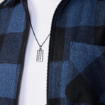 Slim Fit Zippered Checkered Lumberjack Shirt // Black + Blue (M)