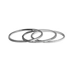 Astound Stainless Steel Bangle Bracelet Set // 6"