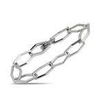 Abstract Stainless Steel Bangle Bracelet // 6.5"