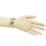 Crisp 18k Yellow Gold PVD Stainless Steel Bangle Bracelet // 6"