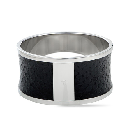 Spellbound Stainless Steel + Faux Python Leather Bracelet // 6.5"