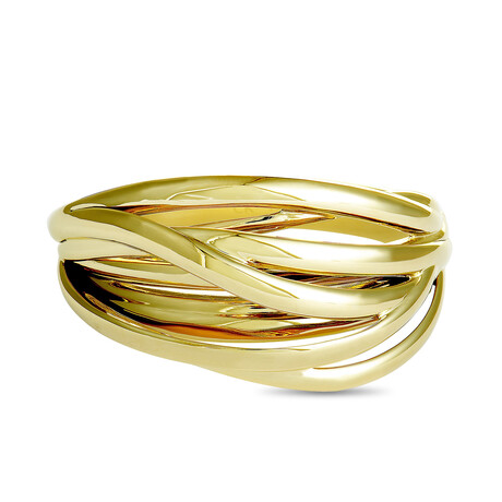 Crisp 18k Yellow Gold PVD Stainless Steel Bangle Bracelet // 6"